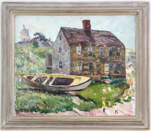 Hayley Lever (1876-1958), 'Old House, Gloucester', oil on canvas, signed L/L, info verso, 20