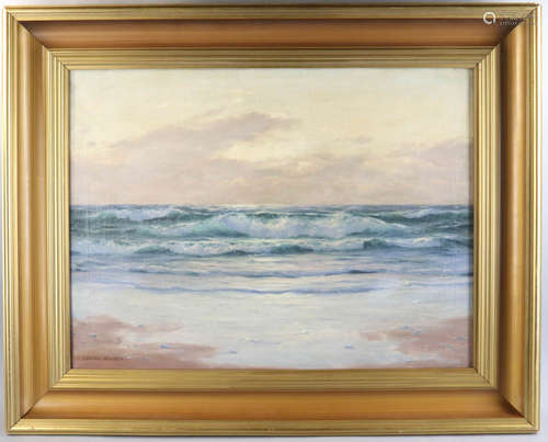 Lionel Walden (American, 1861-1933), American seascape, oil on canvas, signed, 24