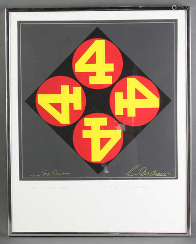 Robert Indiana (1920-2018), 'Four Fours', print, crayon signed L/R, 14