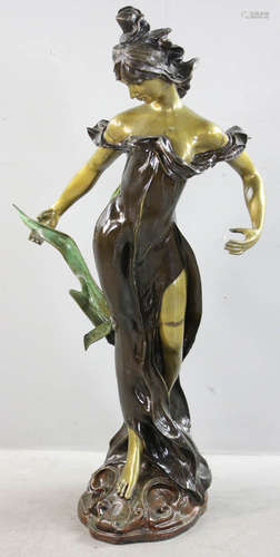 Art Nouveau bronze sculpture of a woman, 45