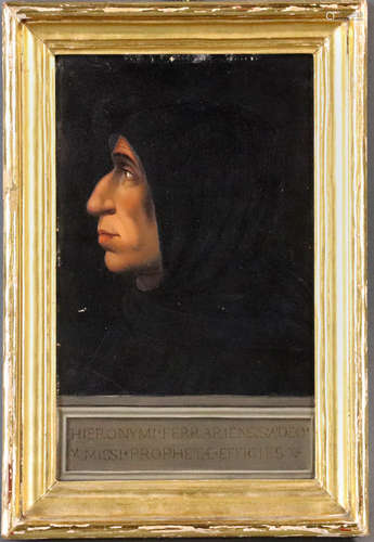 Portrait of Savonarola, Dominican friar, oil on board, 9