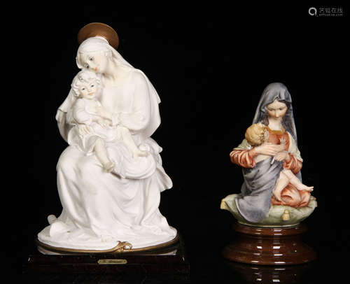 Two (2) Capodimonte porcelain figures, including angel and child, 11 1/4