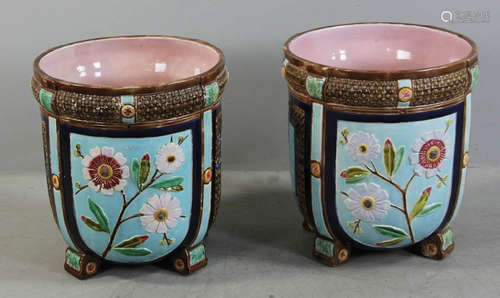 Pair of majolica planters, 16