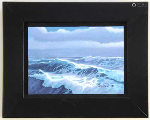 Phil Cusumano (American, 20th century), 'Rising Surf', oil on artist board, signed L/R, 6