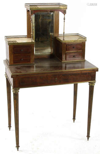 Louis XVI-style bronze mounted mahogany ladies desk, circa 1900, 50