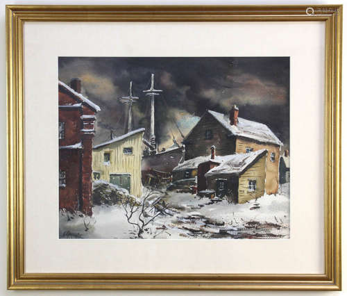 Henry Gasser (1909-1981), 'Winter Scene', watercolor, signed L/L, 17