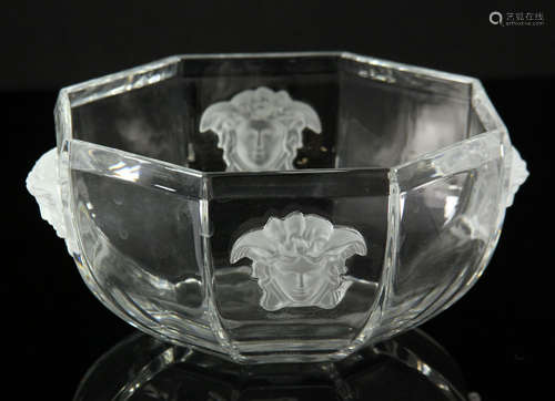 Rosenthal Crystal for Versace octagonal bowl, 3 1/2