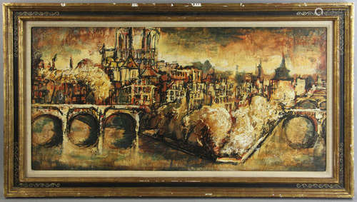 Dave Reynal, Paris scene, oil on canvas, signed L/R, 15 1/2