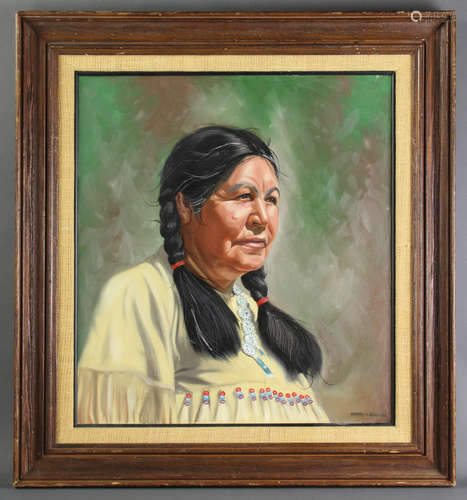 Henry C. Balink (1882-1963), Tesuque Woman, oil on canvas, signed L/R, info verso, 22