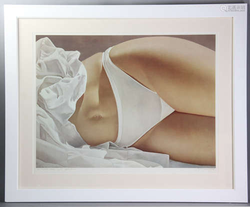 John Kacere (American, 1920-1999), woman in panties, lithograph, signed in pencil, dated 1976, 20