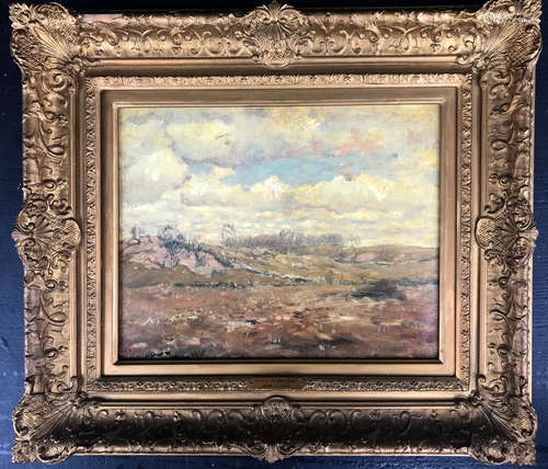 Henry Ranger (1858-1916), landscape, oil on board, signed, 12