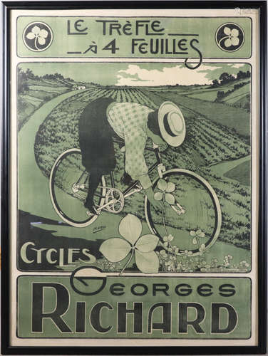 Vintage French poster 'Cycles', Georges Richard, H. Gray, Henri Boulanger, 45 3/4