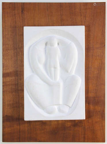 George Manuel Aarons (American, 1896-1980), 'Babe in Arms', plaster relief mounted on panel,