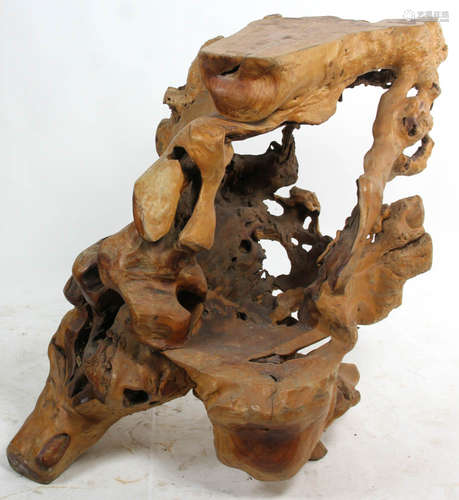 Table designed from tree root, unsigned, 33 1/2