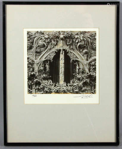 Photo by Arbis, black and white gothic scroll image, limited edition 100/150, sight 7 1/2