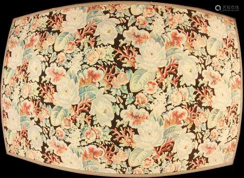 Designer Aubusson-style rug with very unusual vibrant colors, 14' 4