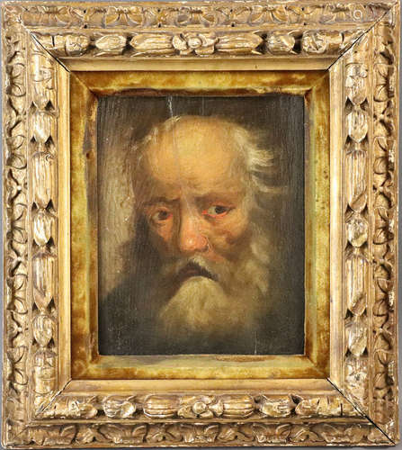 School of Rembrant, portrait of a man, oil on wood panel, 10 1/2