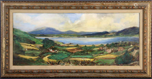 Maybeth Macfarlane, Scotland landscape, oil on canvas mounted on board, signed and dated 1968, 12