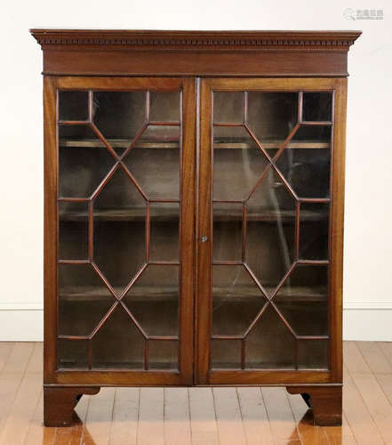 Georgian-style mahogany two-door bookcase, 45