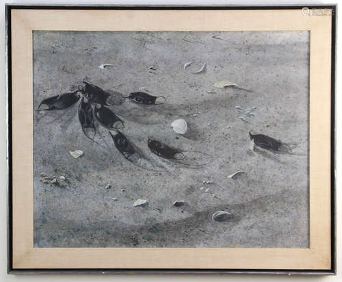 Louis Jones, 'Skate Egg Cases', print, signed L/L, dated 1966, 21