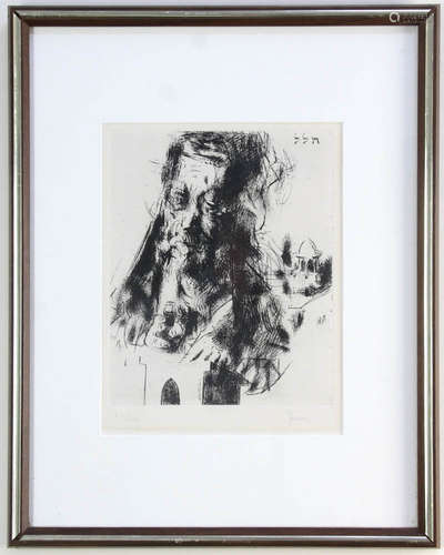 Jack Levine (1915-2010), 'Meditation', lithograph 23/100, signed L/R, 9 3/4