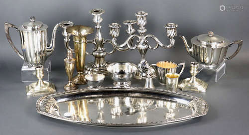 Group of assorted silver hollowware, sterling, .900 and .830 silver, some weighted, to include