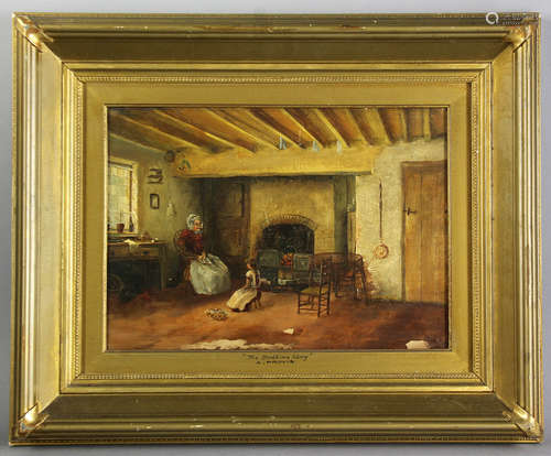 Alfred Provis (1843-1886), interior view, oil on canvas, 10