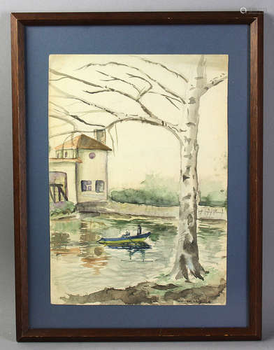 Albert Marquet (1875-1947), river view, watercolor on paper, signed L/R, 14