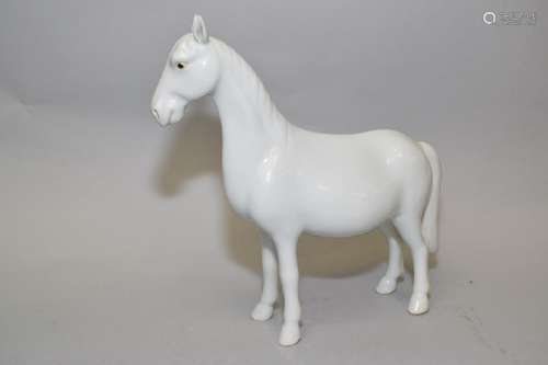 19-20th C. Chinese Blanc de Chine Horse, Marked