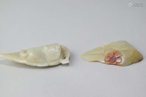 Two Chinese Jade Carved Amulets