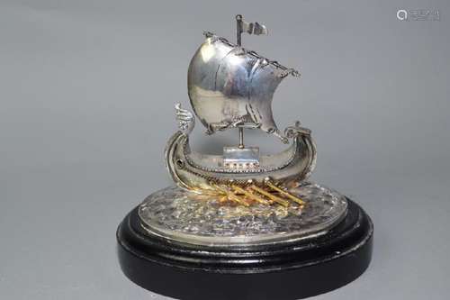 19th C. Sterling Treasure Boat