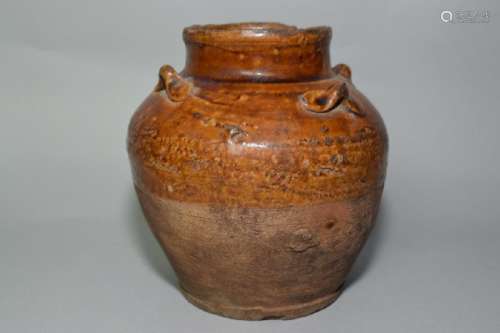 15-17th C. Japanese Paste Glaze Water Jar