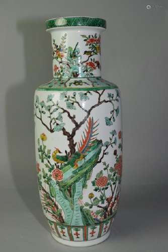 Large 19-20th C. Chinese Wucai Vase