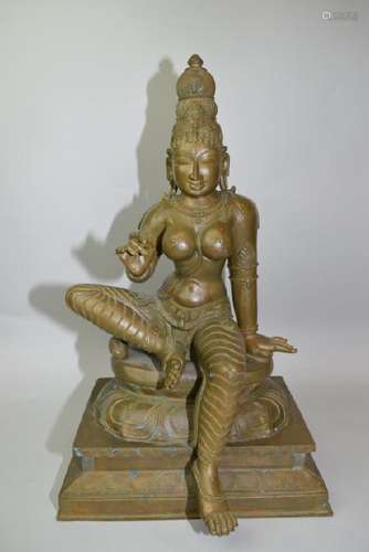 18-19th C. Hindu Bronze Sitting Buddha