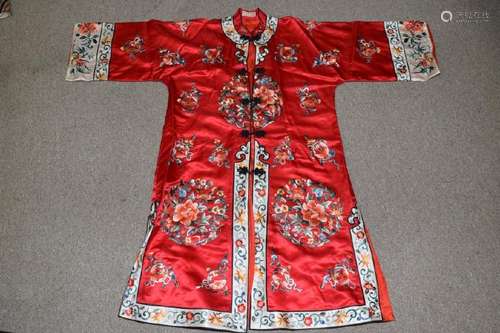 Qing Chinese Red Embroidered Robe