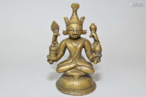 15-18th C. Nepalese Four Arm Buddha