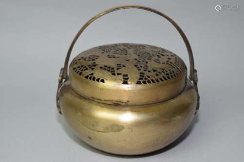 19th C. Chinese Brass Hand Warmer