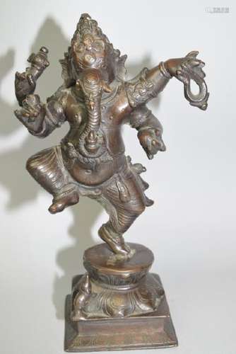 17-19th C. Hindu Bronze Ganesha