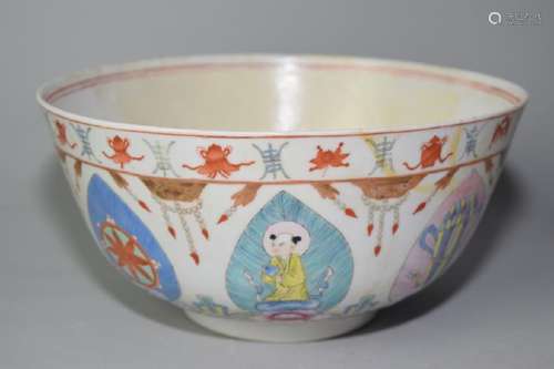 Large 18-19th C. Chinese Famille Rose Bowl