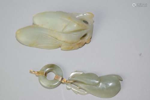 Chinese Jade Carved Amulet and Pendant