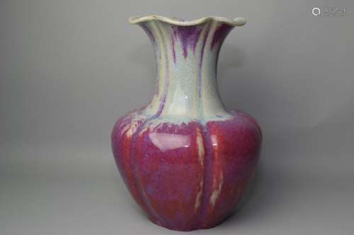18th C. Chinese Flambe Glaze Vase