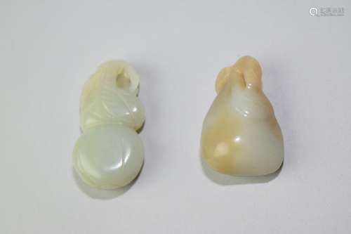 Two Chinese Jade Carved Amulets