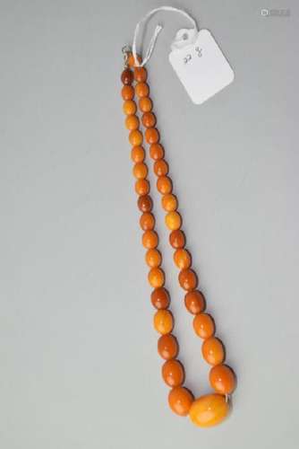 Butterscotch Egg Yolk Amber Bead Necklace