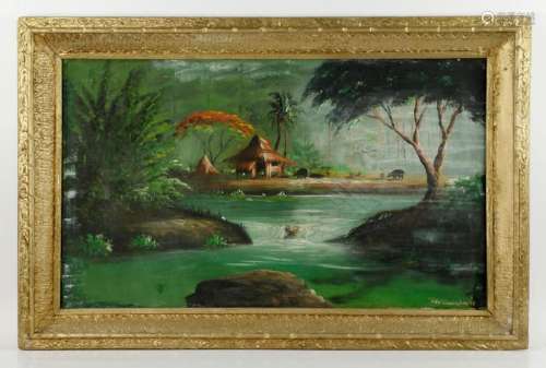 Quiambao, River Landscape View, Oil