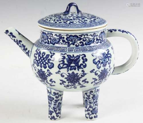 Chinese Blue and White Teapot