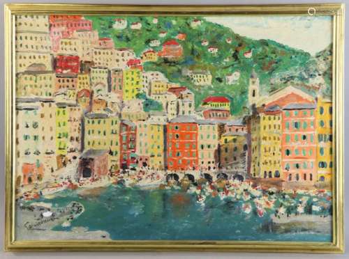 Laufman, Italian Coastline, Oil on Canvas