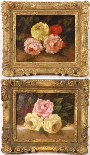Two Maffitt Signed, Still Life Roses, Oil on Canvas