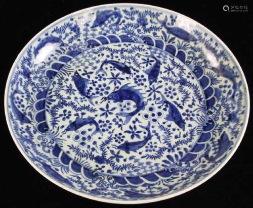 Chinese Blue and White Ming Style Charger