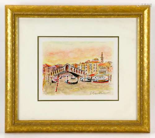 Urbain Huchet, Morning Gondola Ride, Lithograph