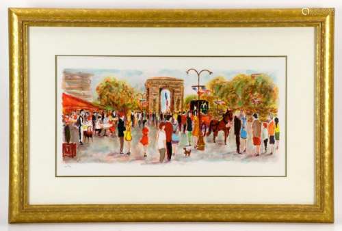 Urbain Huchet, Autumn Champs-Elysees, Lithograph